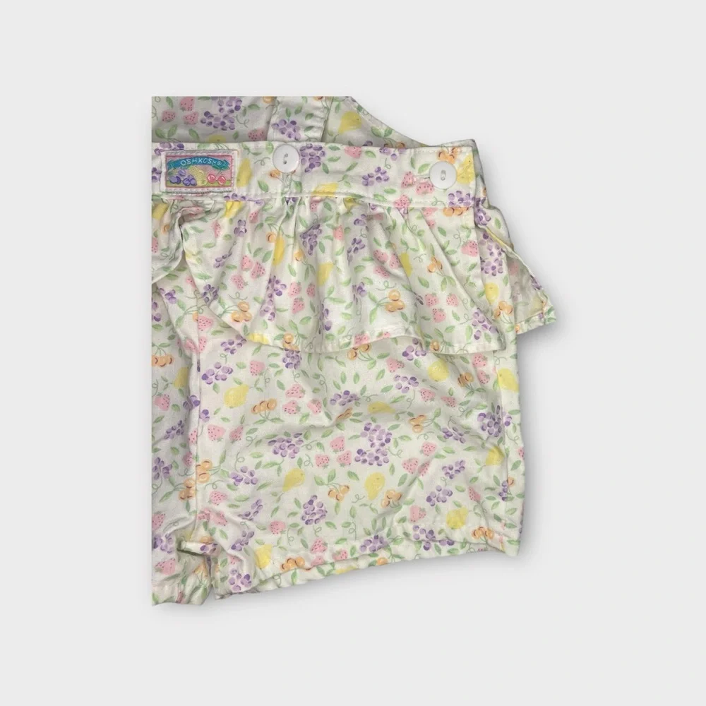 OshKosh B’gosh Vintage Pastel Fruit Pattern Short Romper